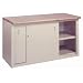 Lyon BB2845 Laminated Hardwood Top Pre-Engineered Cabinet Work Bench with Sliding Door, 60" Width x 28" Depth x 34" Height, Wedgewood Blue