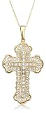 10k Yellow Gold Diamond Cross Pendant (1/4 cttw, I-J Color, I3 Clarity)