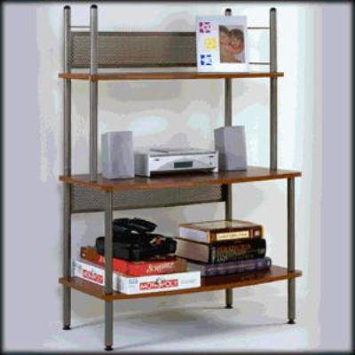 Kitchen: 3 Tier Studio bookcase  Pewter/Teak 