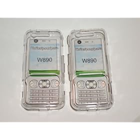 OLIVIASPHONES SONY ERICSSON TWIN PACK W890i MOBILE PHONE CLEAR HARD CRYSTAL CASE