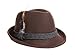 Alpine Holiday Oktoberfest Wool Bavarian Fedora Hat - Brown - Medium (7 to 7 1/8)