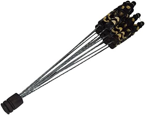 Moroccan Handmade Set of 12 Grill Stick Skewers Shish Kebab Kabob Wood tip carved handles