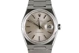 Rolex Mens Stainless Steel Oyster Quartz Datejust Silver Stick Dial Oyster Quartz Band