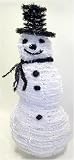5' Black & White Collapsible Tinsel Snowman Christmas Decoration