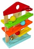 Eichhorn 100002025 - Holz-Kugelbahn-Haus, inklusive Kugeln und Glocke, 25x12x34 cm