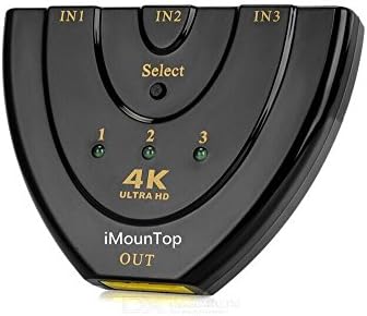 4K HDMI Switch, iMounTop™ 3x1 High Speed HDMI Switcher Supports 1080P 3D for HD TV