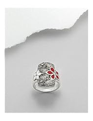 Mixed Colors Flower Colored Enamel Ring In 92.5 Sterling Silver