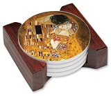 Klimt: The Kiss Ceramic Drink Coaster Set