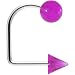 16 Gauge Purple Acrylic Glow in the Dark Ball Cone Lippy Loop Labret