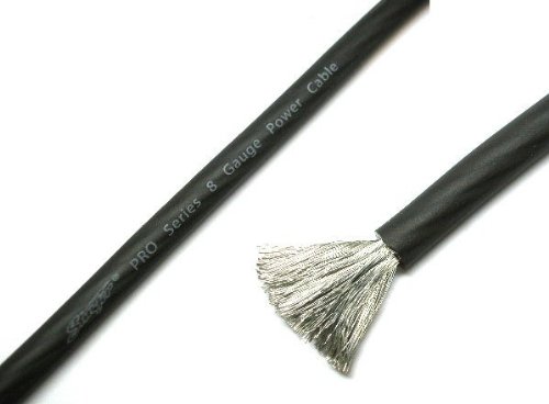 Stinger Pro Series 8 Gauge Translucent Black Power Wire 25' Cut