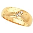 14K Yellow Gold Diamond Gent's Ring - 0.06 Ct.