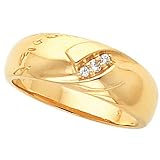 18K Yellow Gold Diamond Gent's Ring - 0.06 Ct.