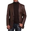 BGSD Men's Two-Button New Zealand Lambskin Leather Blazer in Black, Espresso, or Hazelnut - Regular & Tall