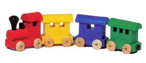 Childrens Toyshop  Toys : Children's Wooden Magnetic Toy Train - Coloured