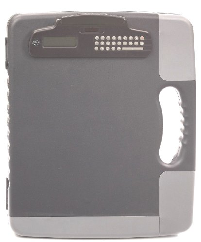 Officemate  Portable Clipboard Storage Case with Calculator, Charcoal (83302)