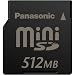 Panasonic miniSD 512MB Memory Card with card adapter included