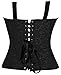 Camellias Women's Burlesque Satin Jacquard Shoulder Strap Tank Overbust Corset