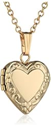 Children's 14k Yellow Gold-Filled Heart Locket Pendant Necklace, 15"