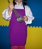 PURPLE APRON KIDS CHILDREN FITS 2-7 YR OLDS 15x21 INCHES REAL FABRIC 100% POLY GIFT PARTY FAVOR