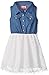 Dream Star Girls' Chambray Button Front with Lace Lined Skirt Dress