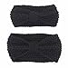EKIMI Adults And Baby Keep Warm Elastic Hair Band Crochet Knitted Headband (Black)