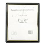Nu-Dell EZ Mount Document Frame Unbreakable Plastic 8 X 10 Black Gold Accen ....