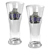 LSU Fighting Tigers 2pc 19oz Pilsner Glass Set NCAA College Athletics