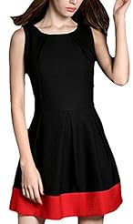 Spring Acrylic/Polyester/Spandex Pleated Sleeveless  Dress