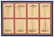 Laser Printed Split Bamboo Sailboat Placemat 18" x 12" Set / 6
