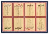 Laser Printed Split Bamboo Sailboat Placemat 18" x 12" Set / 6