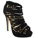 Womens High Heel Velvet Platform Sandals