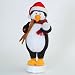 Plush Animated Musical Penguin with Lighted Snowball Christmas Decoration 18"