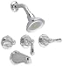 American Standard 7225.733.002 Hampton Three-Handle Tub and Shower Faucet with Metal Lever Handles, Chrome