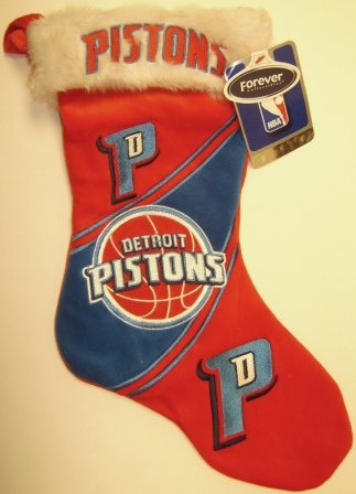 Detroit Pistons NBA 3-Tone Plush Stocking