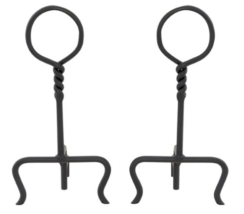 Ring Swirl Black Andirons