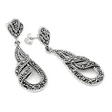 Twisted Drop Marcasite Earrings