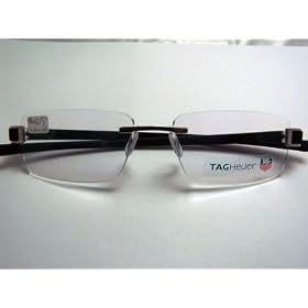 TAG HEUER 7106 001 BRUSHED BLACK RIMLESS TITNAIUM EYEGLASSES