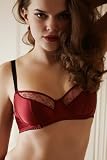 Fleur of England Luxury Lingerie Private Red Silk Padded Balcony Bra
