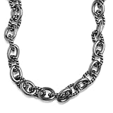 Carolyn Pollack Sterling Silver Smooth and Twisted Oval Link Chain Necklace