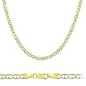 Solid 14k Yellow White Two Tone Gold Gucci Bracelet 3mm 7