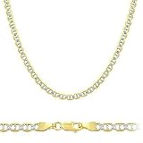 Solid 14k 2 Two Tone Gold Gucci Pave Chain Necklace 2.1mm 20