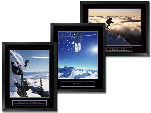3 Framed Ski Motivational Posters Challenge