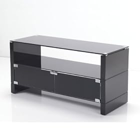 Contemporary Designer Black Glass TV Stand Cabinet for Plasma LCD LED Flat Screen TV
