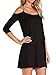 Persun Women's Cold Shoulder Cross Backless Spaghetti Strap Mini Dress,Black