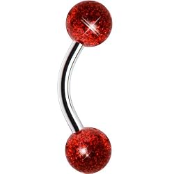 Red Ultra 5mm Ball Glitter Belly Ring