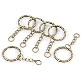 Rockin Beads Brand, 30 1 Inch Key Chains & Key Rings Antique Brass/gold 5.3cm 30pcs