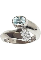 Tommaso Design Genuine Aquamarine Ring