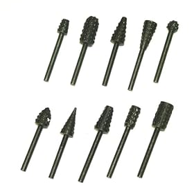 10 pc Wood Rasp Burs Rotary Tool