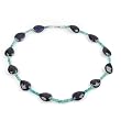 Necklace With Precious Stones - Genuine Emeralds and Sapphires Well Made in 925 Sterling silver. Total item weight 50.0g Length 19in