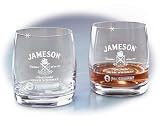 Hand-Engraved Pair of Whiskey Glasses